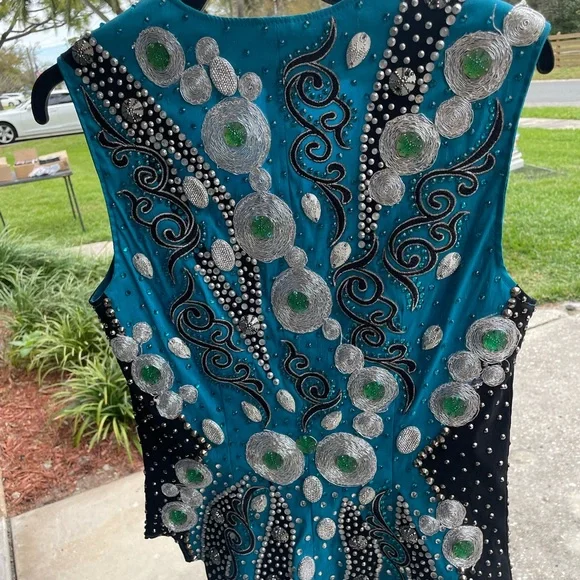 Showtime Blue Western Horse Show Outfit with Black Undershirt Size S/M